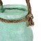 Frosted Glass Decorative Candle Lantern W Rope Hanger, 7 in Deep Round